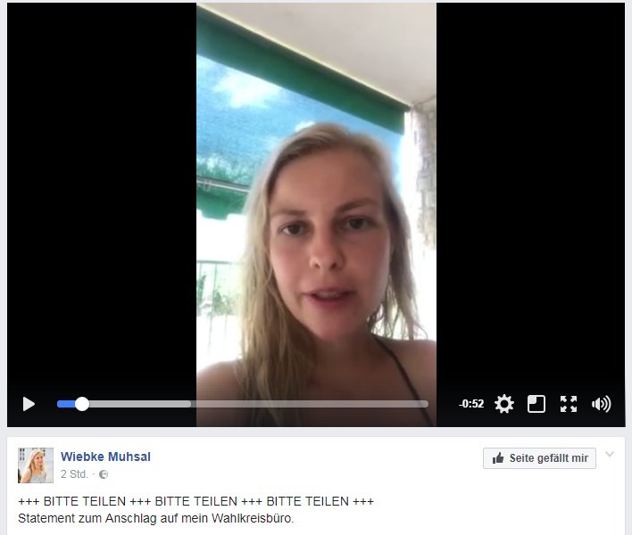 AfD-Landtagsabgeordnete Wiebke Muhsal per Facebook-Video aus dem Urlaub