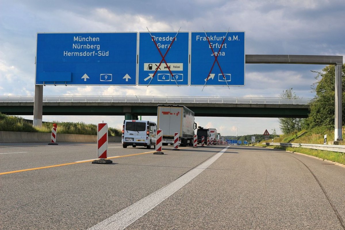 Bauarbeiten am Hermsdorfer Kreuz