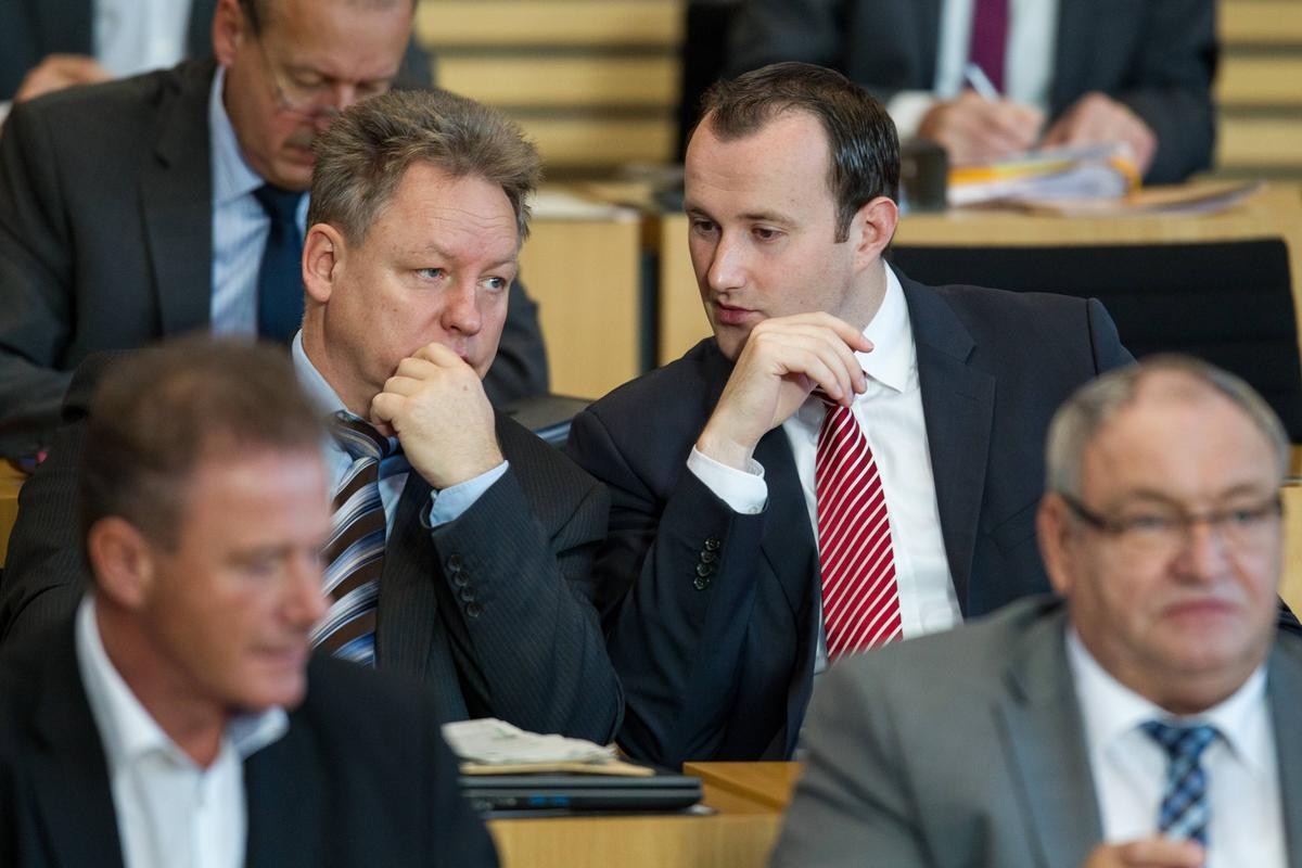 Thüringens CDU-Generalsekretär Christian Herrgott (rechts). 