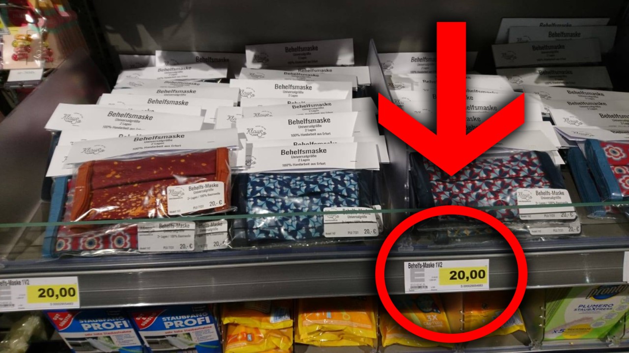 In einem Edeka in Erfurt sollen Behelfsmasken für 20 Euro das Stück verkauft worden sein – das stößt auf Kritik.