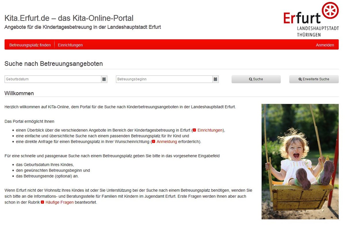 Erfurt startet neues Portal für Kita-Plätze