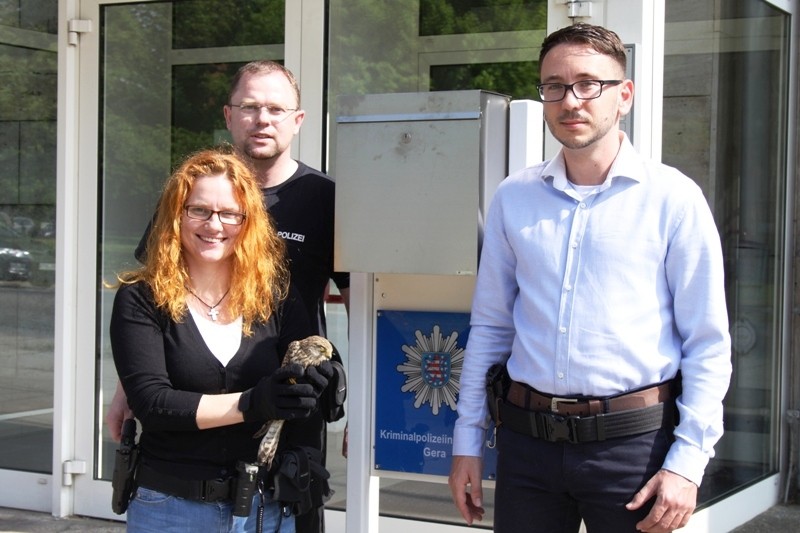 Das sind die Retter: Polizeihauptmeisterin Heike Heidler, Kriminalkommissar Bernd Grünthel (hinten) und Kriminaloberkommissar Michael Wilke.