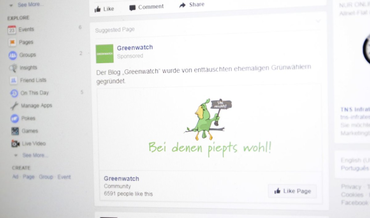 Greenwatch Facebook Werbung