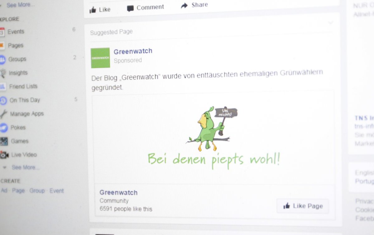 Greenwatch Facebook Werbung