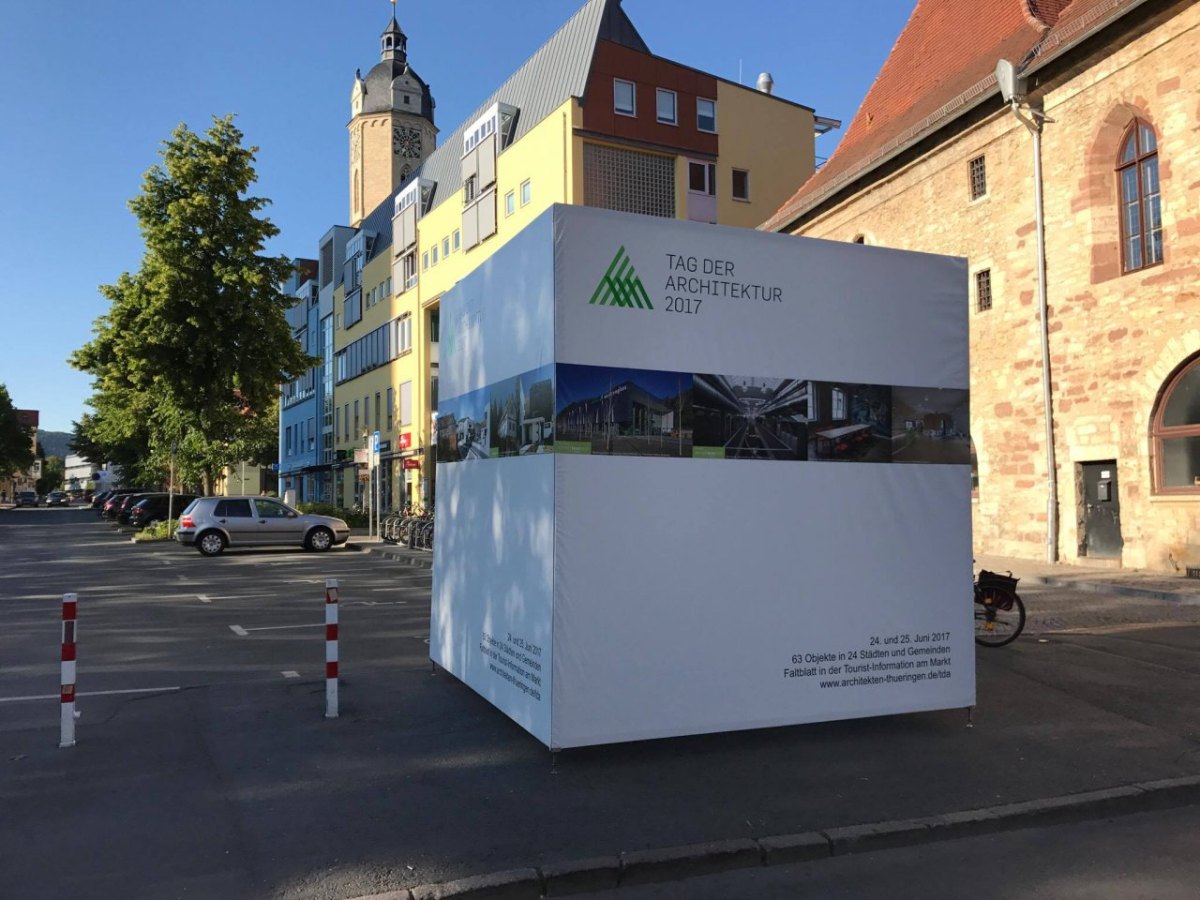 Leuchtkubus Tag der Architektur Jena