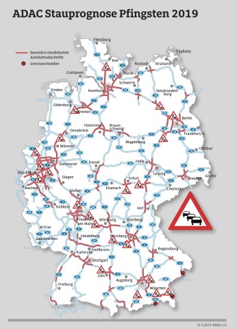 Der ADAC rechnet vor allem auf diesen Autobahnen mit Stau an Pfingsten 2019.