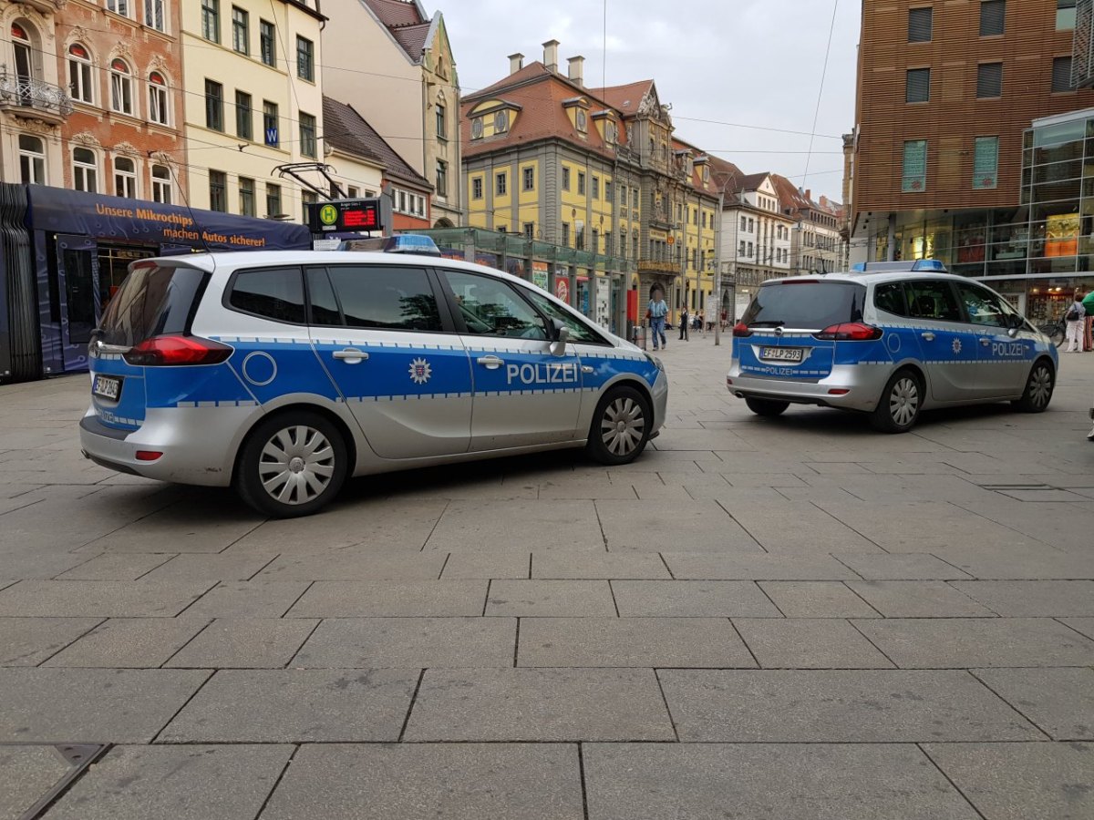 Polizei am Anger in Erfurt