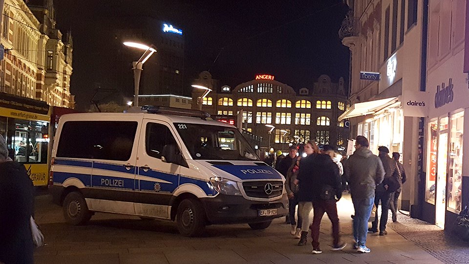 Polizeieinsatz am Erfurter Anger