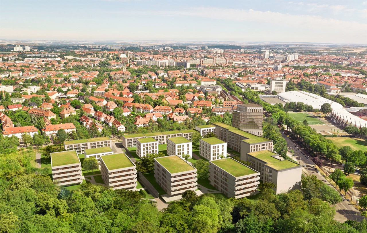 In Erfurt hat der Bau für ein neues Wohngebiet begonnen. 