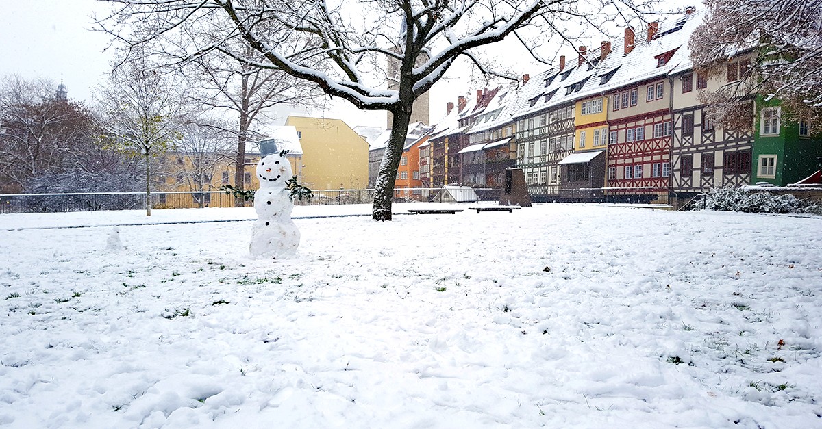 In Erfurt dürfte es vor allem am Samstag schneien. (Archivbild)
