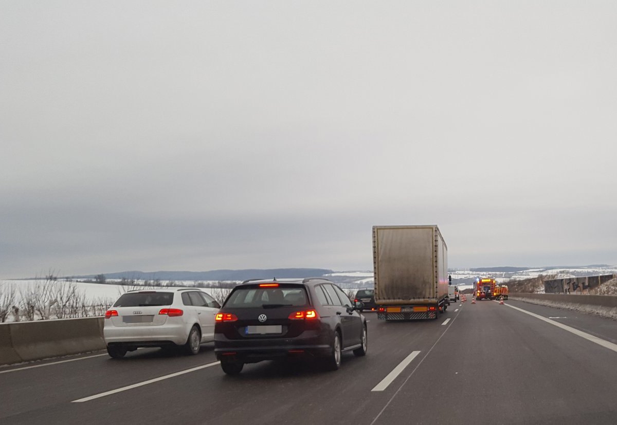 Stau auf der A4 bei Magdala