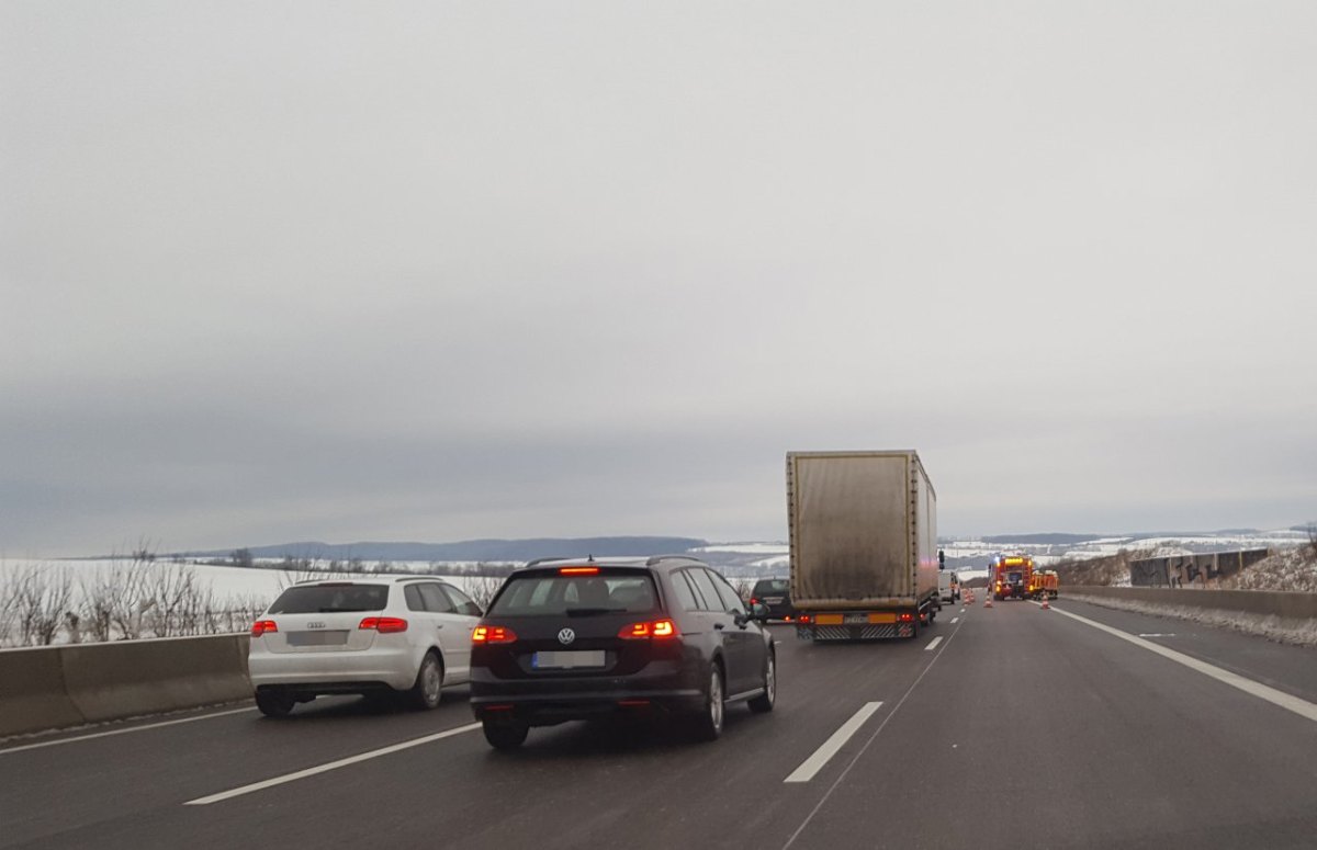 Stau auf der A4 bei Magdala