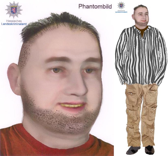 Mit diesem Phantombild sucht die Polizei einen Verdächtigen, der im hessischen Hünstetten-Limbach im Rheingau-Taunus-Kreis ein elfjähriges Mädchen vergewaltigt haben soll.