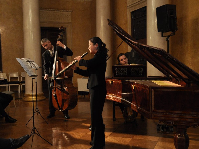 Musiker der Staatskapelle Weimar sorgen für musikalische Untermalung.