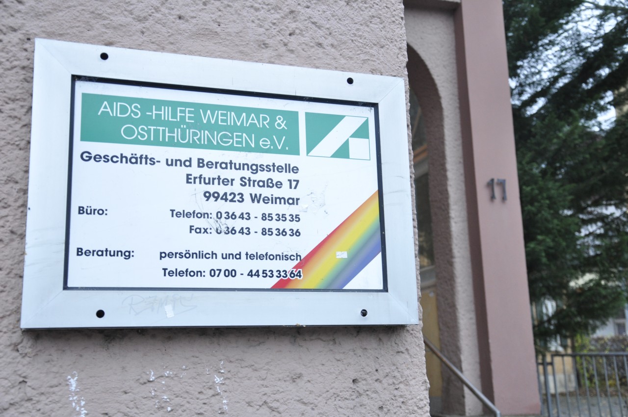 Die Geschäftsstelle der Aids-Hilfe in Weimar ist unauffällig.