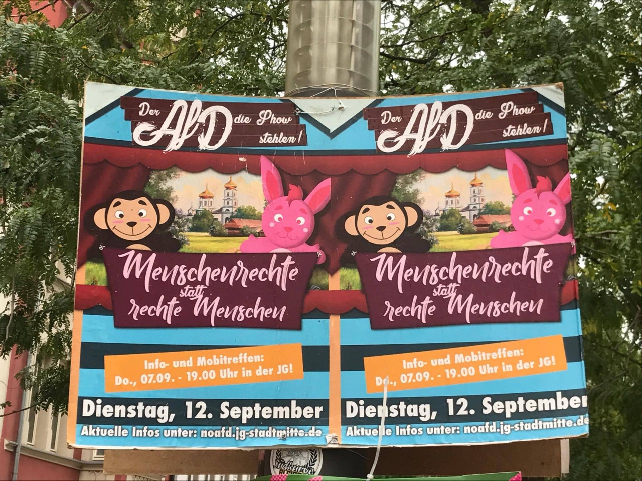 Aufruf zum Protest gegen die AfD-Demo in Jena.