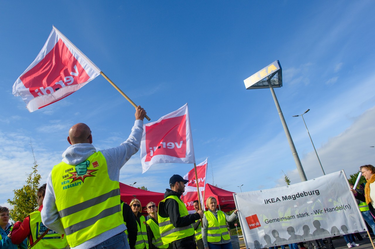 Nachdem die Streiks am 13. September ergebnislos waren, wird nun bei Ikea, Kaufland in Thüringen weitergestreikt. (Archivbild)