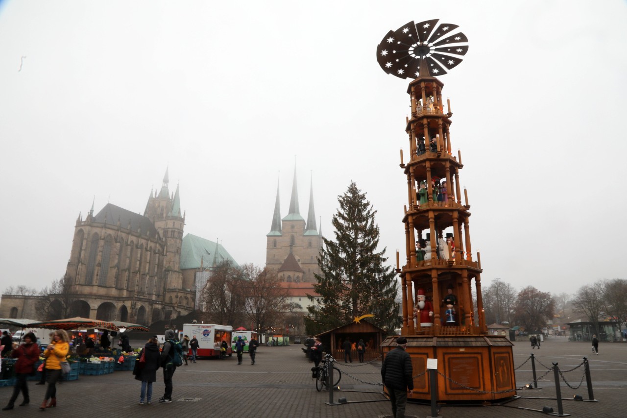 Erfurt: 2020 sah der „Weihnachtsmarkt“ ziemlich trist aus. (Archivbild)