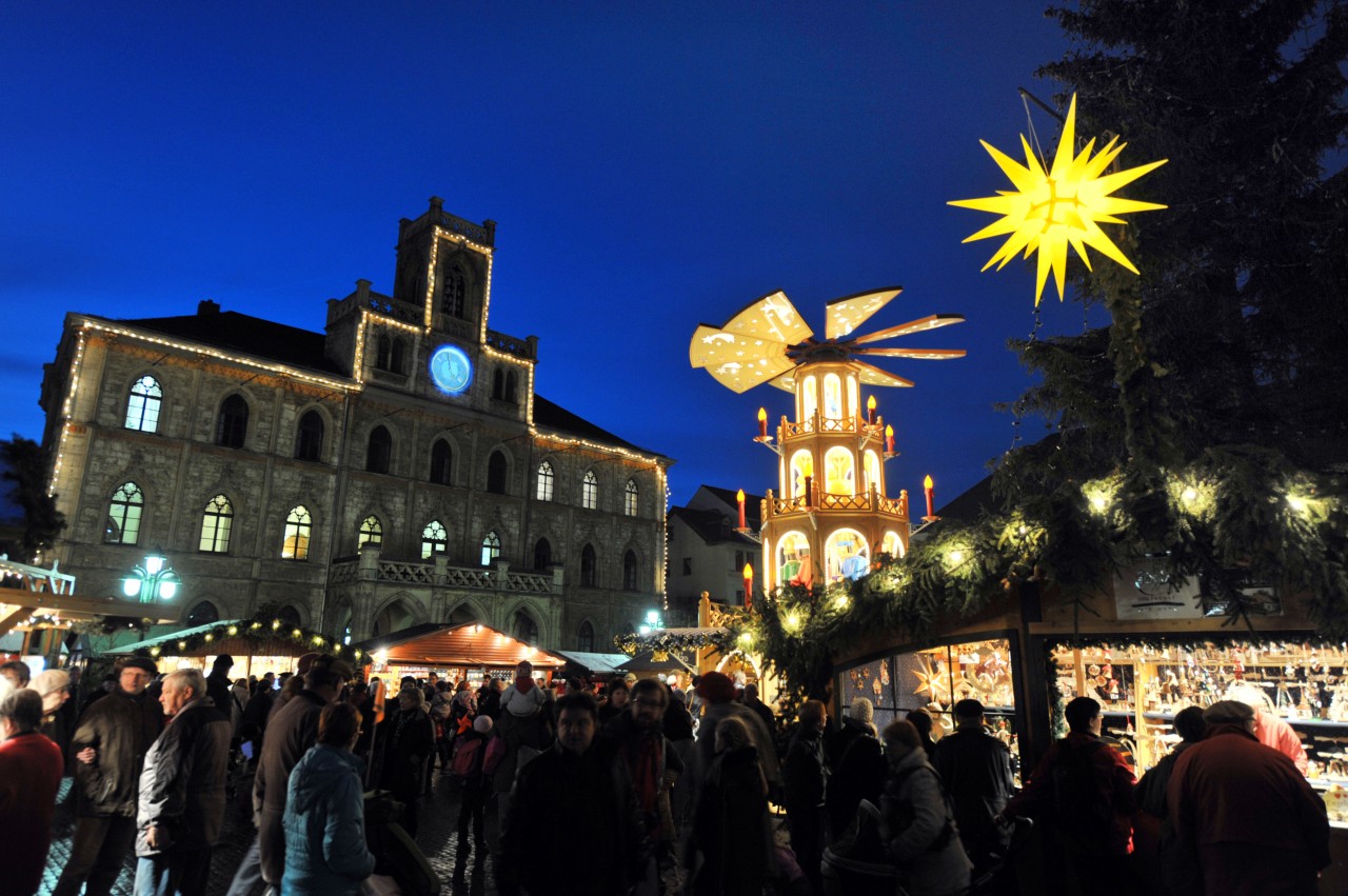 Der Weihnachtsmarkt in Weimar.