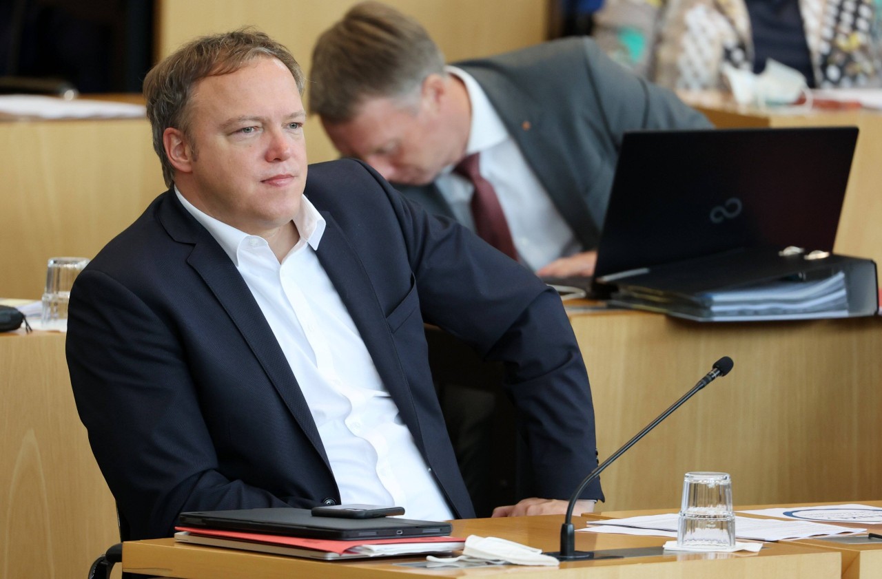 CDU-Fraktionschef Mario Voigt im Thüringer Landtag. (Archivbild)