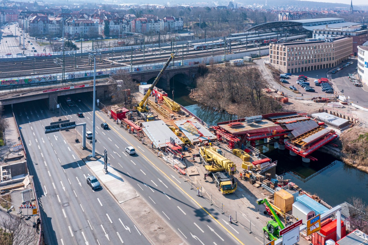 Die Unterführung der Stauffenbergallee am Hauptbahnhof in Erfurt wird ab dem Freitagabend voll gesperrt.