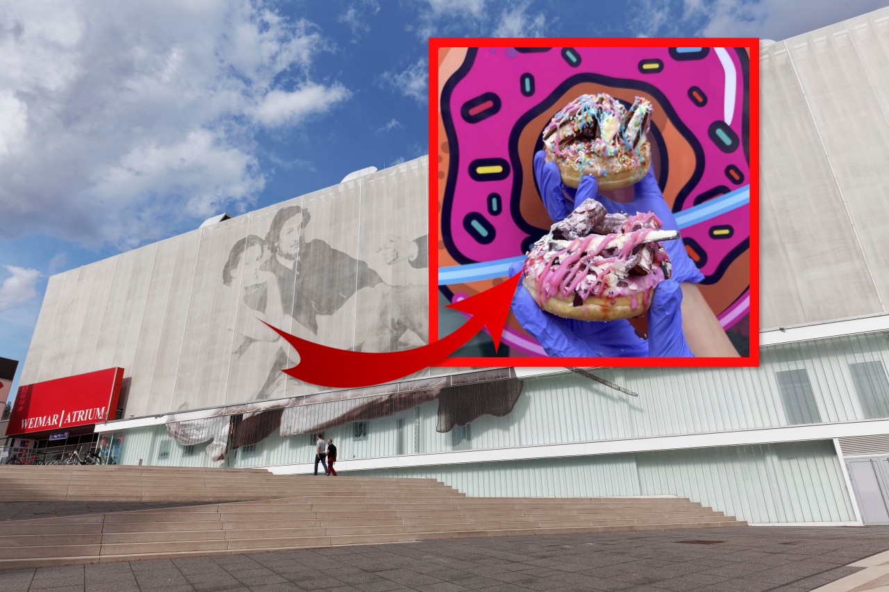 Im Atrium in Weimar öffnet ein neuer Donut-Laden. (Montage)