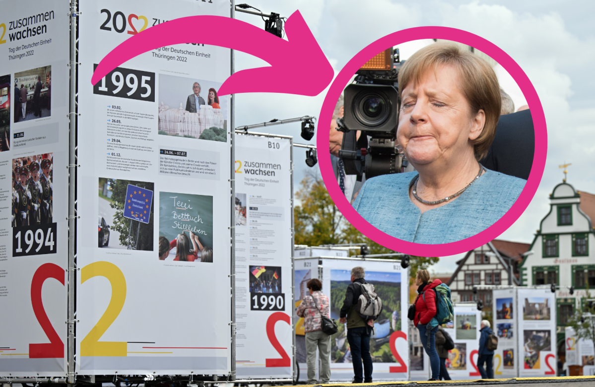 Ausstellung in Erfurt, Ex-Kanzlerin Merkel