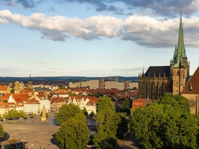 Blick auf die Innenstadt von Erfurt und dem Dom
