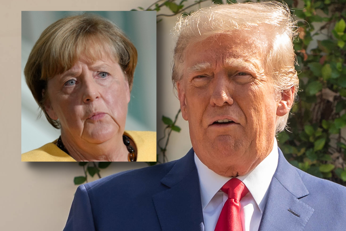 Politische Gegner: Trump und Merkel.