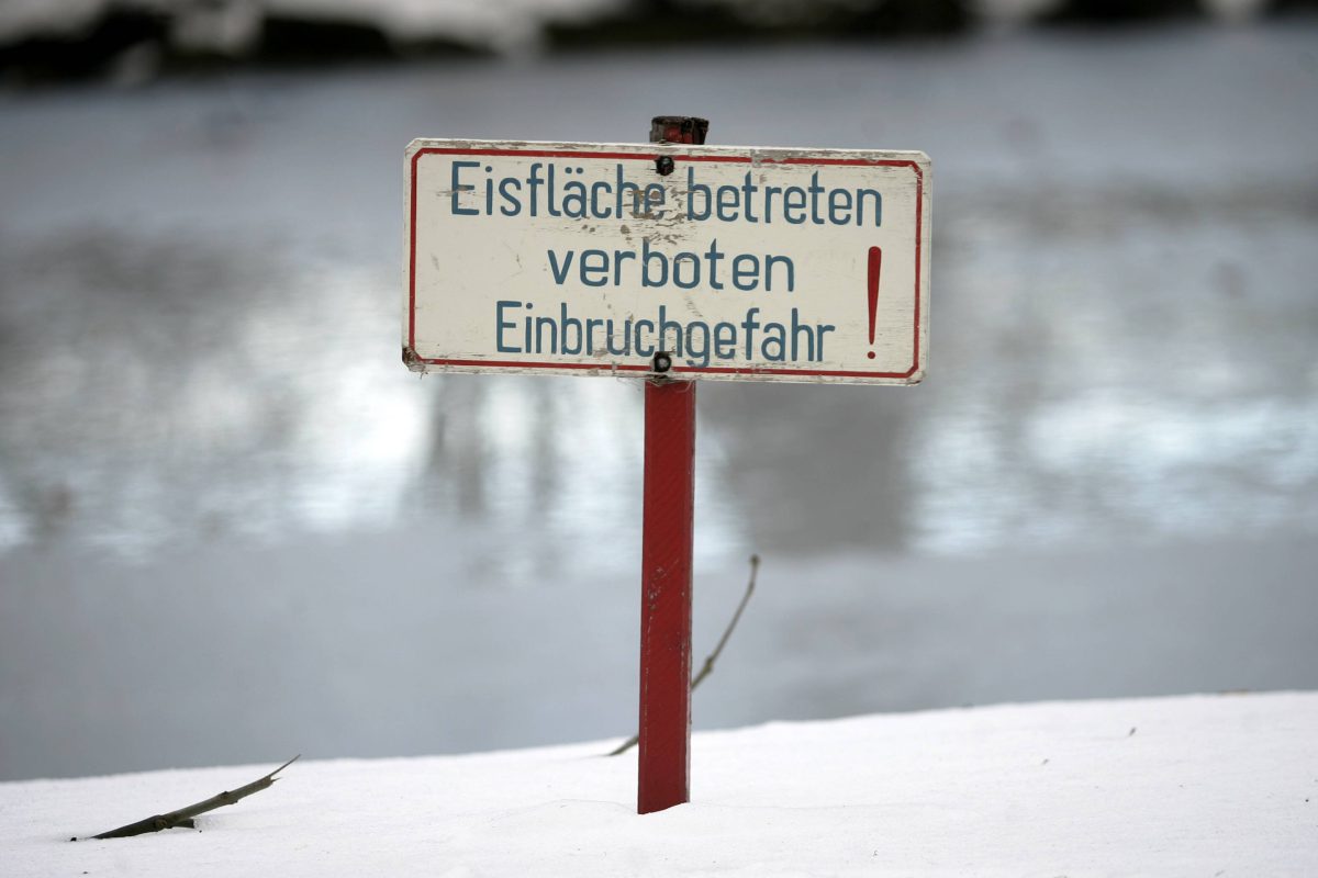 Die Stadt Erfurt warnt eindringlich davor, Eisflächen zu betreten!