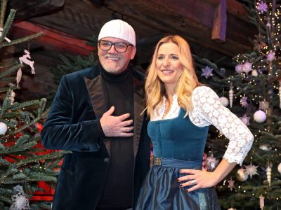 Stefanie Hertel mit DJ Ötzi bei der Aufzeichnung der ORF-Sendung "Zauberhafte Weihnacht"