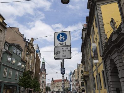 Erfurt Anger Fußgängerschild
