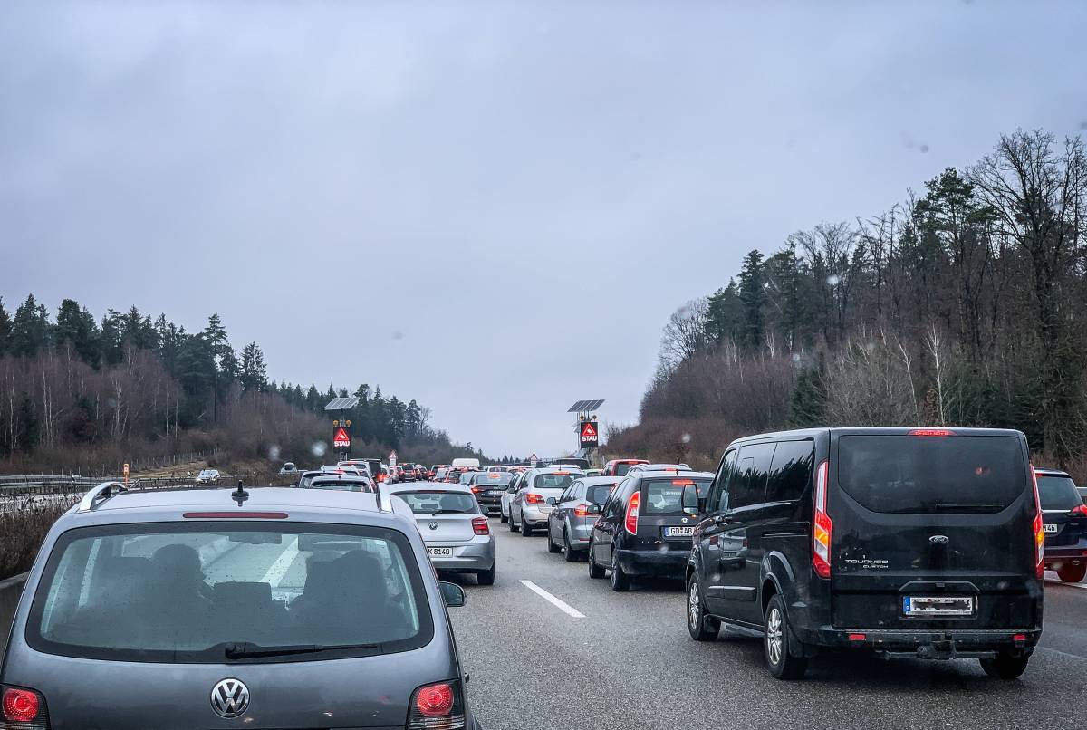 Stau auf Autobahn