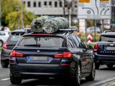 Weihnachtsbaum in Thüringen Transport