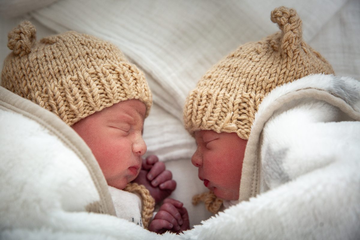 Am Neujahrstag 2024 hatten die eineiigen Zwillinge Jano und Arian ihre Näschen vorn.