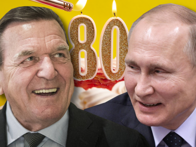 Schröder und sein Freund Putin kurz vor dem 80. Geburtstag.