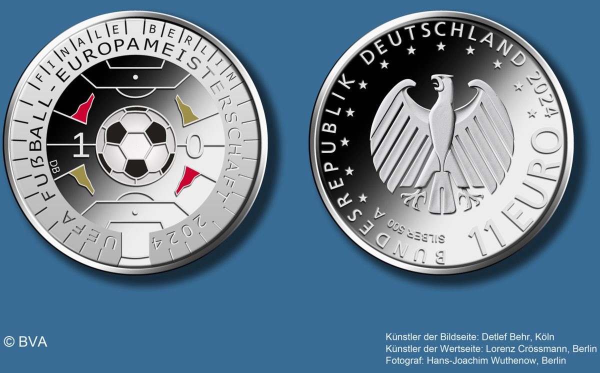 Euro-Münze zu Anlass der EM 2024