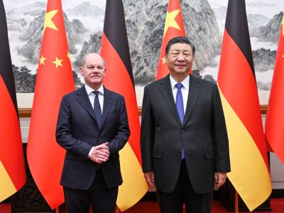Olaf Scholz und Xi Jinping bei ihrem Treffen in China.