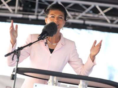 Bei der Wahlkampf-Premiere des BSW zur Europawahl teilte Sahra Wagenknecht mächtig aus.