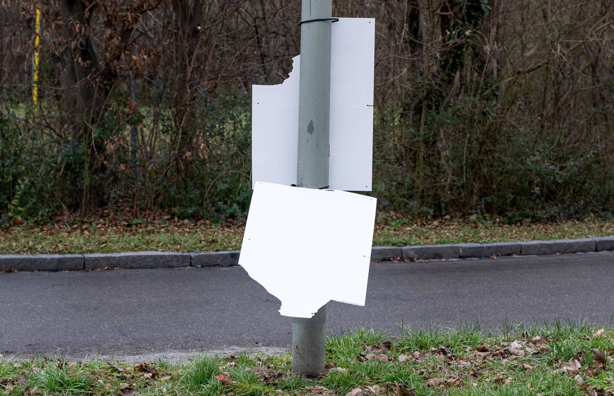 Wahlplakate zur Bundestagswahl in Deutschland 2025, Zerstoertes Plakat (Symbolbild für den Vandalismus in Thüringen)