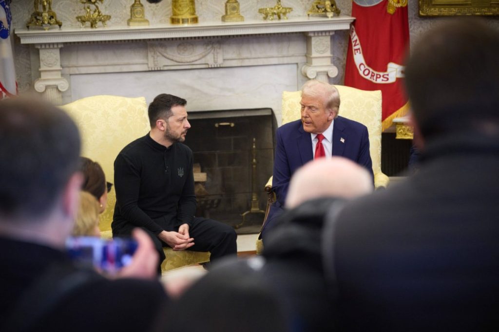 Symbolbild: Bodenschätze Ukraine USA. Trump und Selenskyj am Verhandlungstisch (Quelle: IMAGO/ZUMA Press Wire)