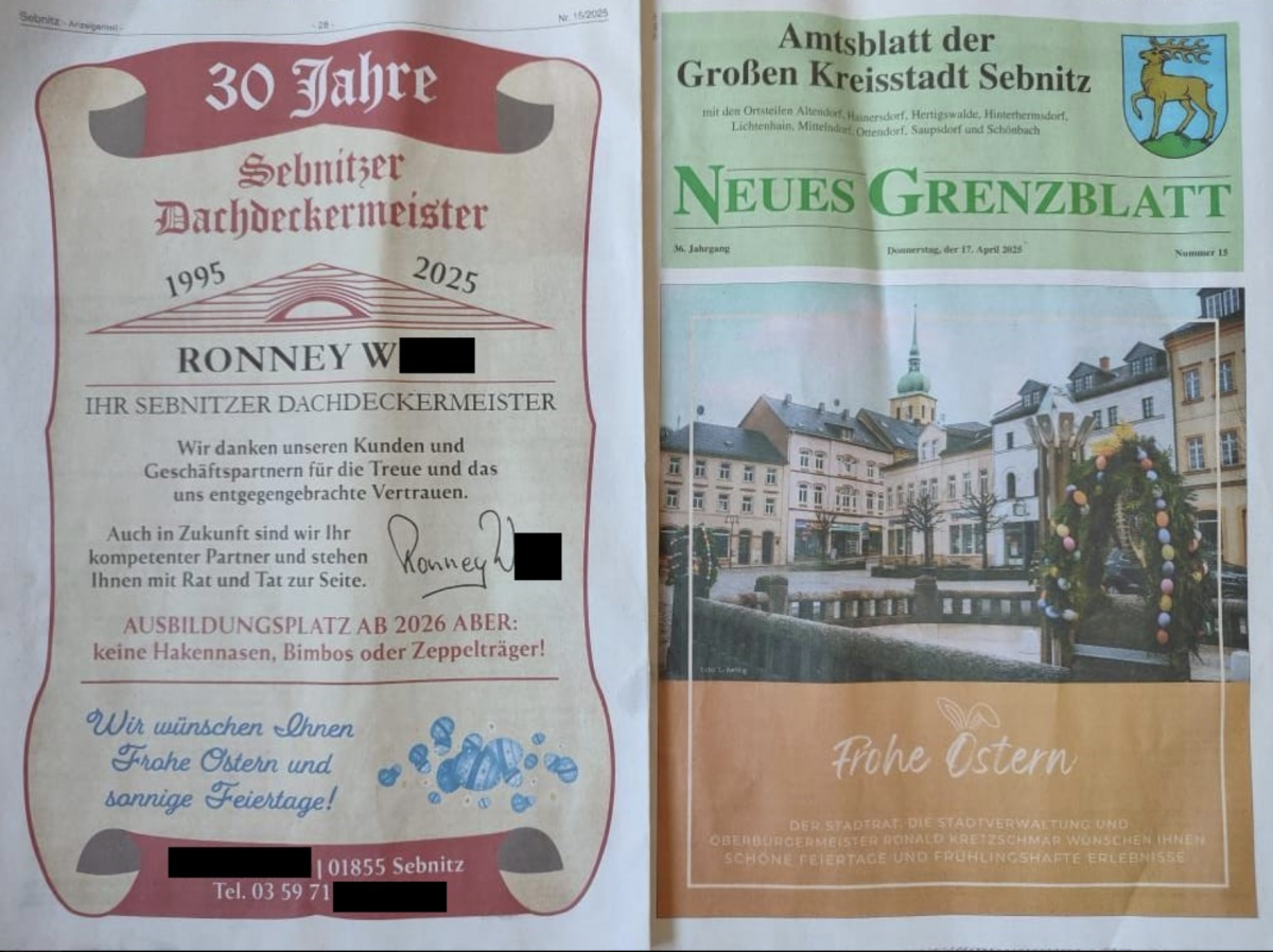 Rassistische Stellenanzeige im Osten